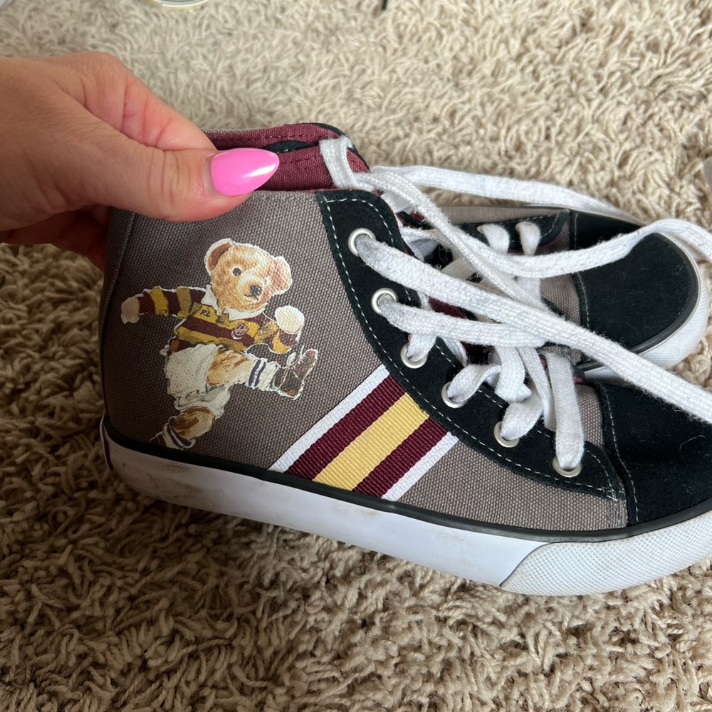 Polo by Ralph Lauren Kids Sneakers with Bear Design - Black, Maroon, Yellow